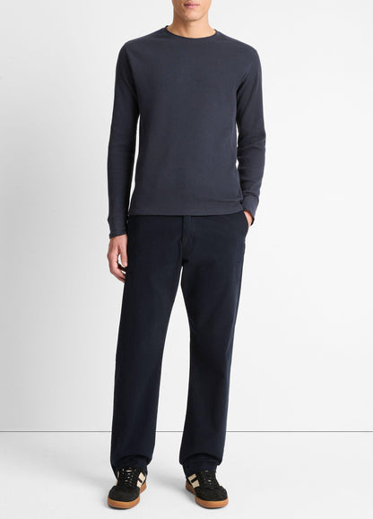 Pima Cotton-Blend Thermal Long-Sleeve Pullover - US 7643