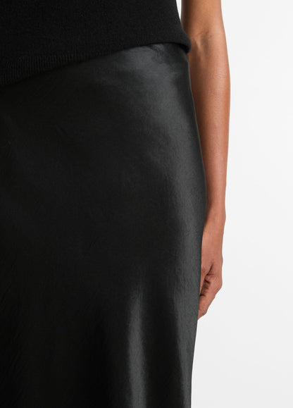 Satin Side-Slit Slip Skirt - US 7267