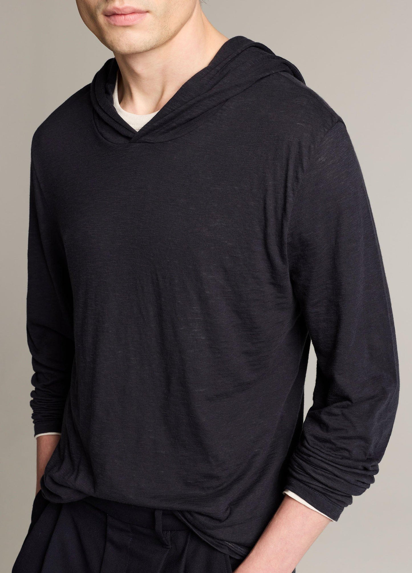 Slub Pima Cotton Double-Layer Hoodie - US 2899