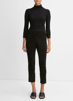 Stretch Suede Split Hem Crop Legging - US 6136