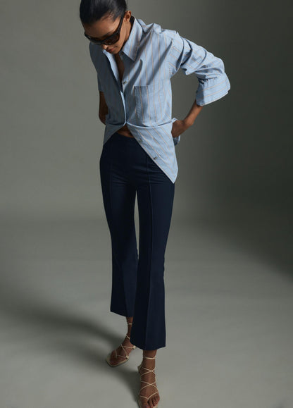 Niki Mid-Rise Pintuck Crop Flare Pant - US 0264