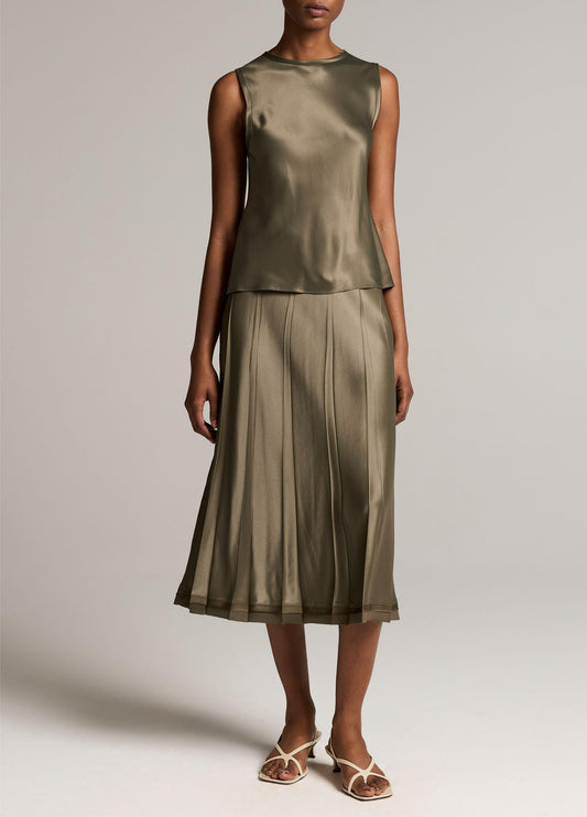 Raw-Edge Satin Skirt - US 7585