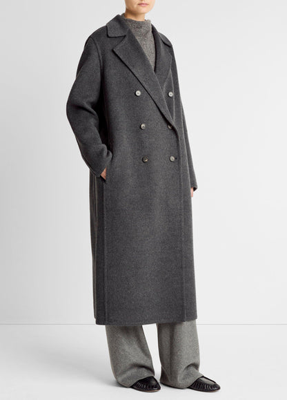 Wool-Blend Double-Breasted Long Coat - US 3459