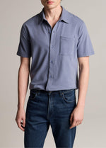 Sueded Cotton Jersey Button-Front Shirt - US 0184