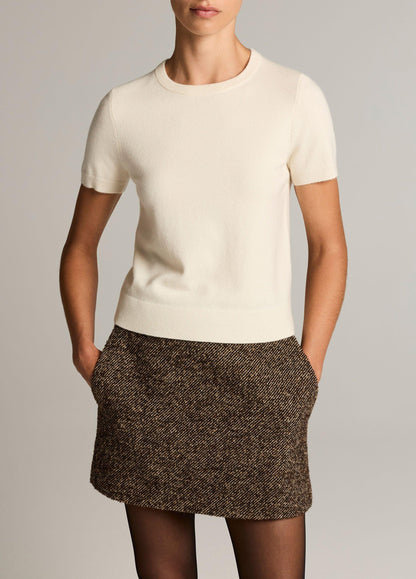 Wool & Cashmere-Blend Short-Sleeve Sweater - US 0319