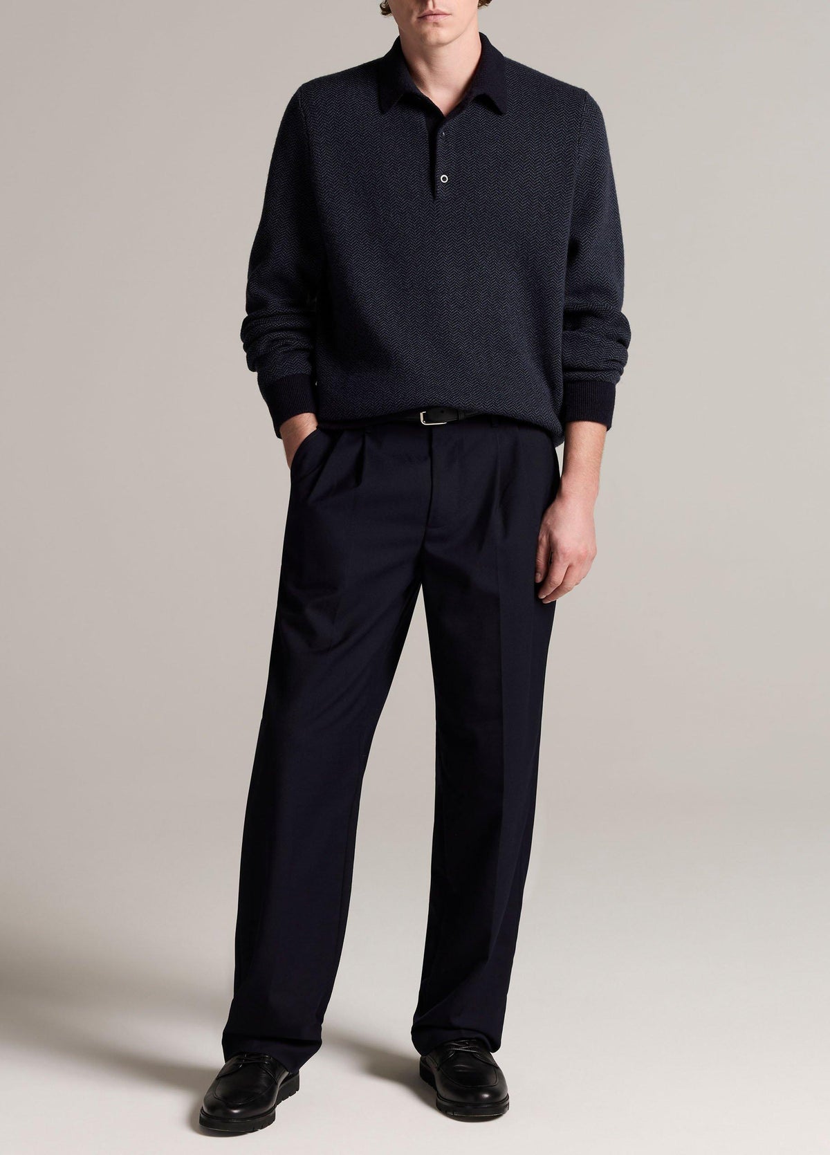 Louie Relaxed Twill Double-Pleated Trouser - US 2409