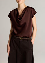 Silk Cowl-Neck Blouse - US 0044