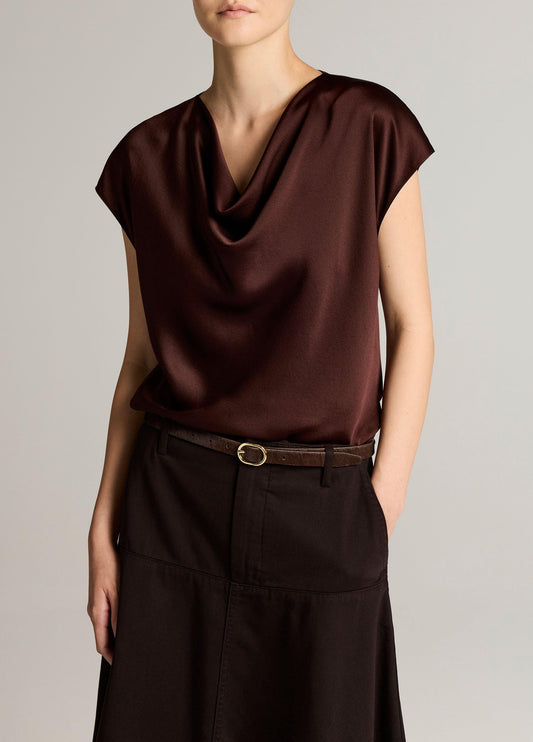 Silk Cowl-Neck Blouse - US 0044