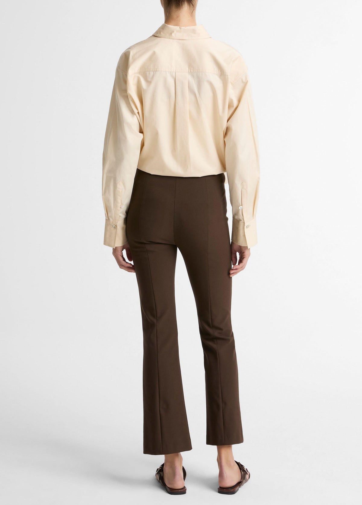 Niki Mid-Rise Pintuck Crop Flare Pant - US 6034
