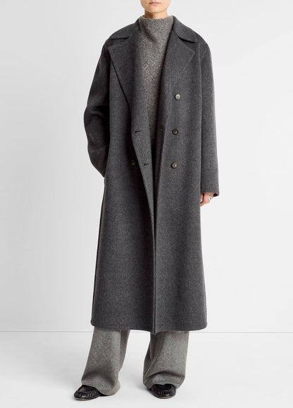 Wool-Blend Double-Breasted Long Coat - US 3459