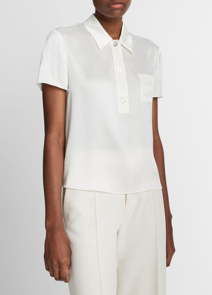 Silk Short-Sleeve Polo Shirt - US 6713