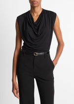 Jersey Draped Cowl-Neck Top - US 0576
