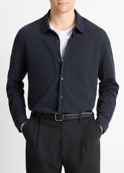 Cotton Piqué Button-Front Shirt - US 3393
