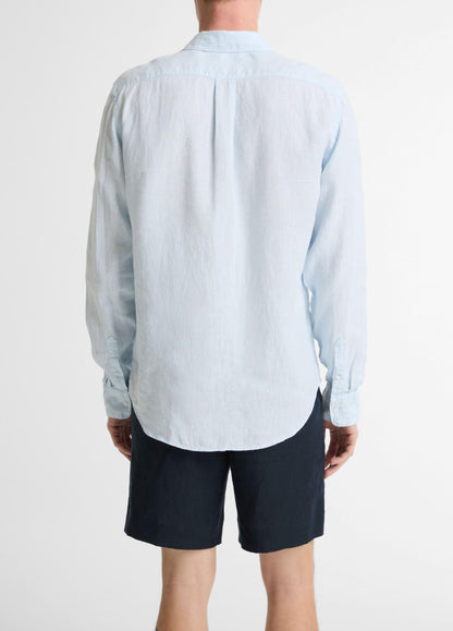 Houndstooth Linen Button-Front Shirt - US 3012
