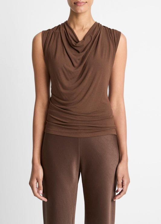 Jersey Draped Cowl-Neck Top - US 0723