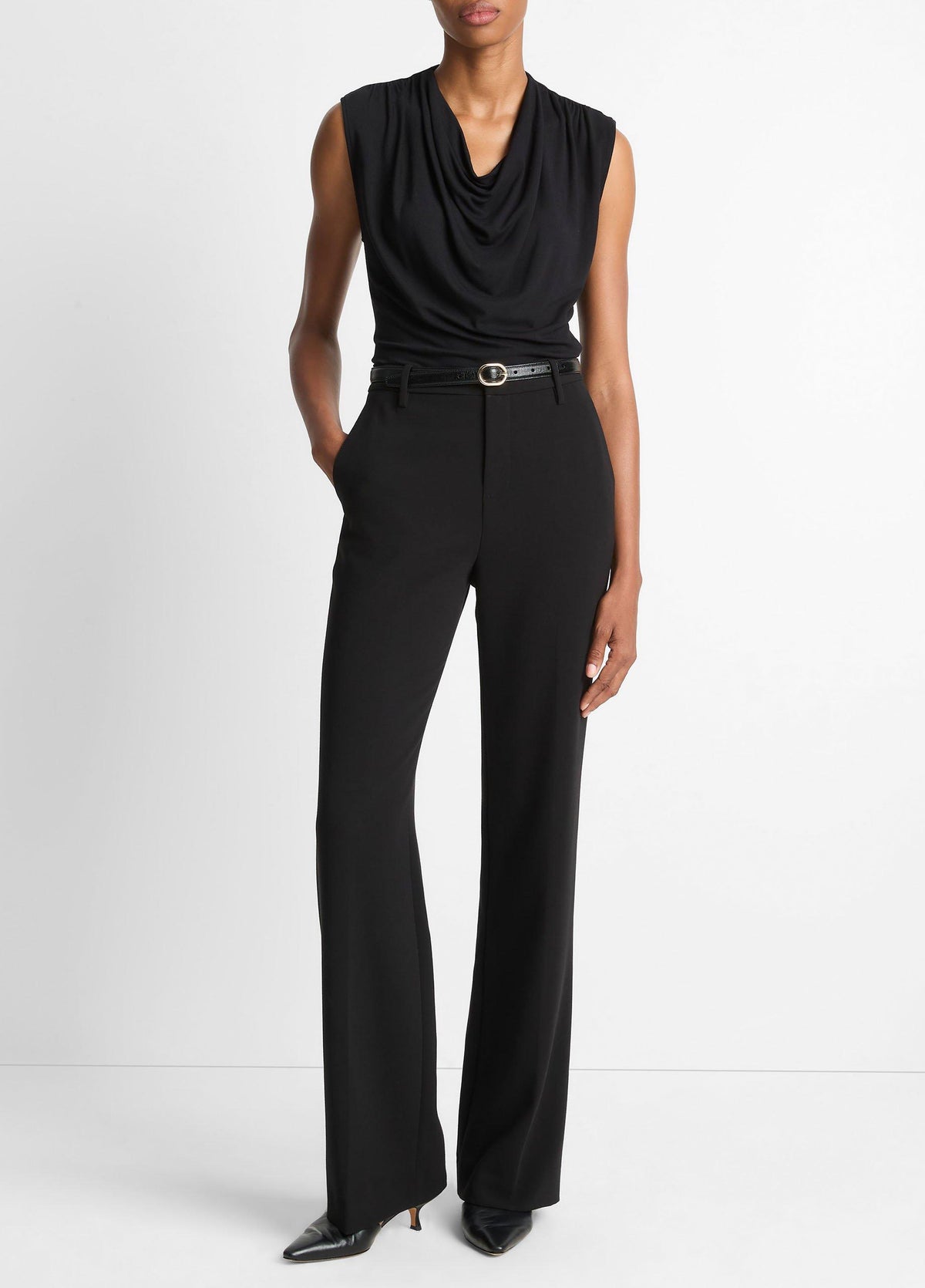 Jersey Draped Cowl-Neck Top - US 0576