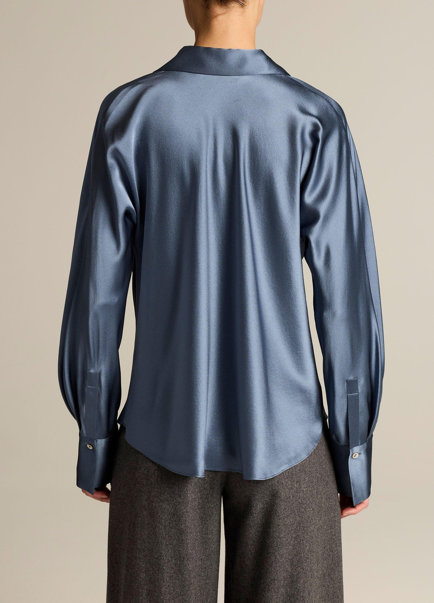 Silk Bias Long-Sleeve Blouse - US 7456