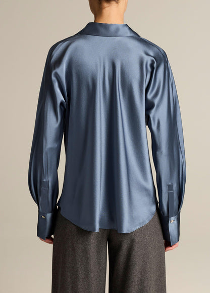 Silk Bias Long-Sleeve Blouse - US 7456