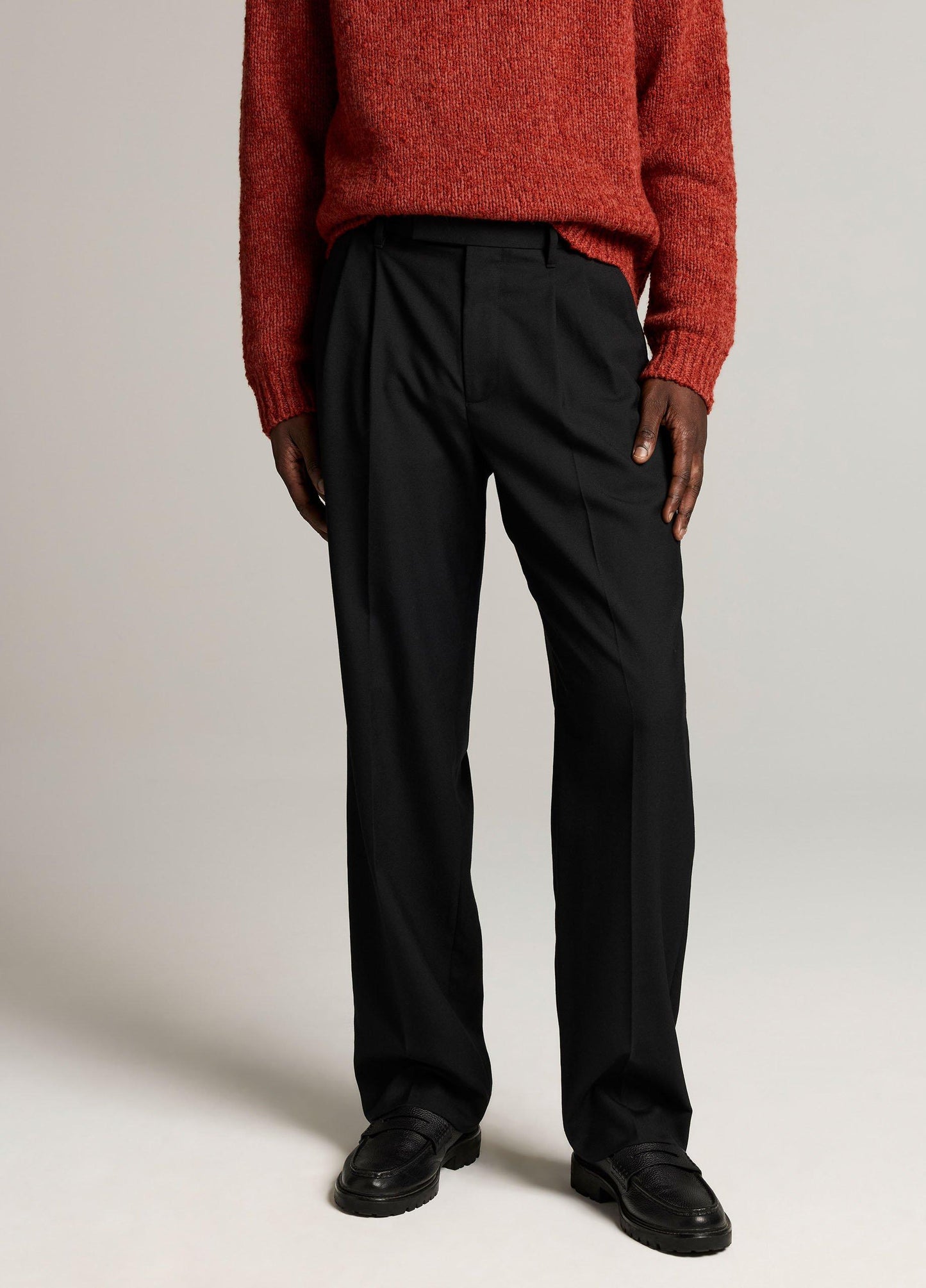 Louie Relaxed Twill Double-Pleated Trouser - US 2156