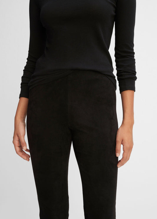 Stretch Suede Split Hem Crop Legging - US 6136