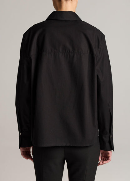 Cotton Metal-Snap Long-Sleeve Shirt - US 9437