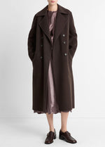 Wool-Blend Double-Breasted Long Coat - US 2342