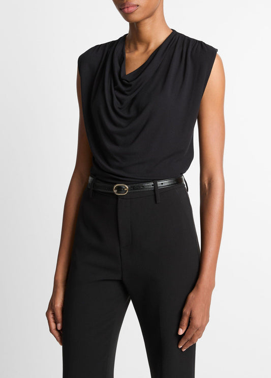 Jersey Draped Cowl-Neck Top - US 0576