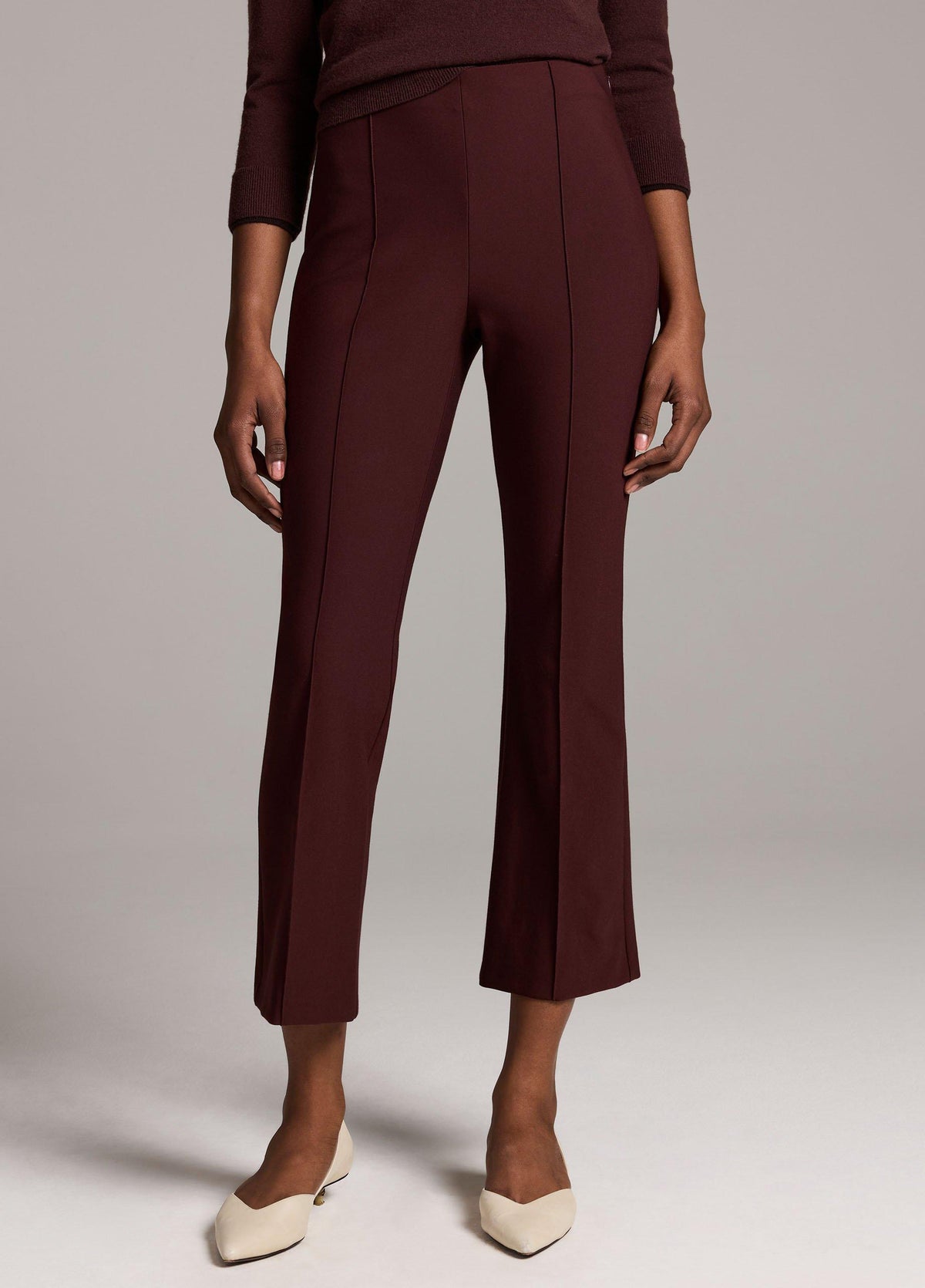 Niki Mid-Rise Pintuck Crop Flare Pant - US 4469