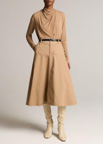 Washed Cotton Twill Full Skirt - US 5659