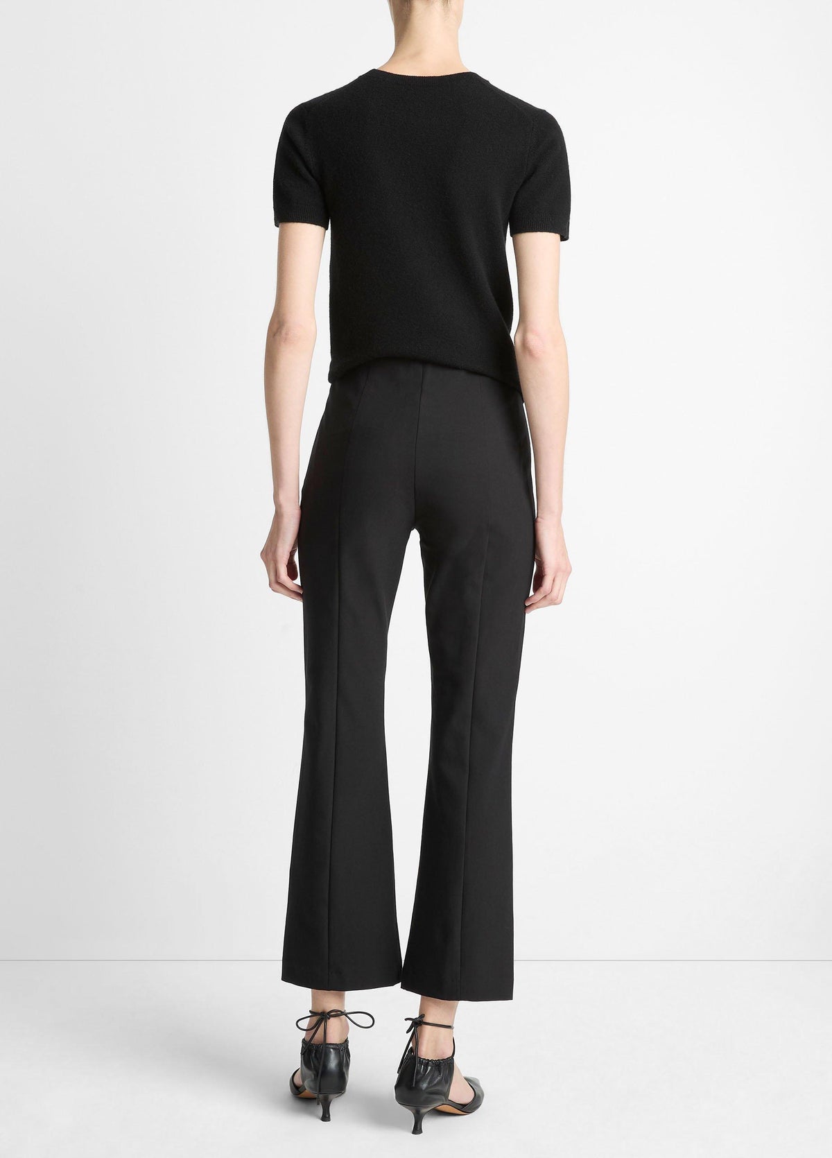 Niki Mid-Rise Pintuck Crop Flare Pant - US 7615