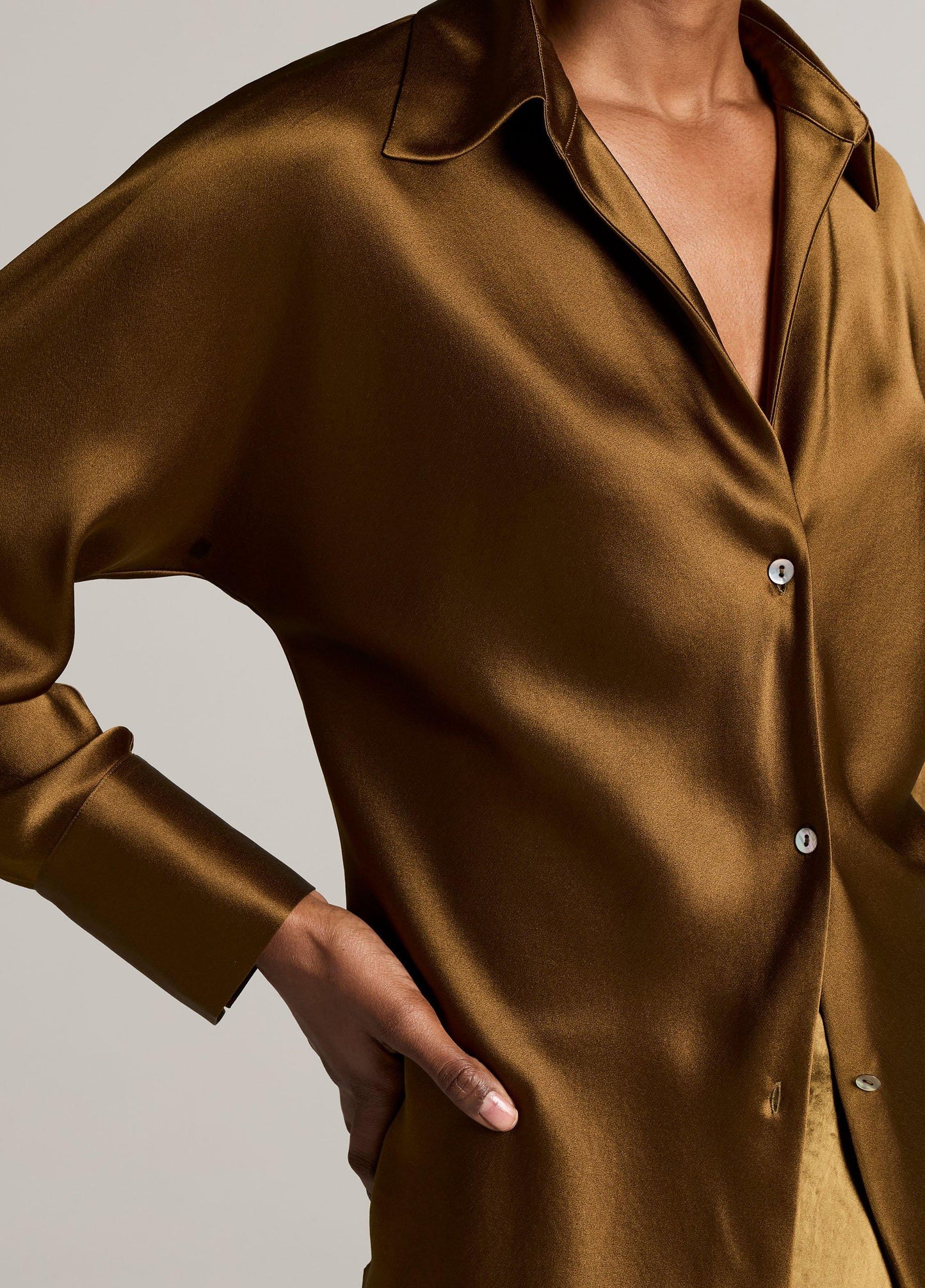 Silk Bias Long-Sleeve Blouse - US 8696