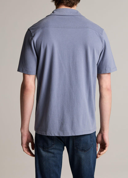Sueded Cotton Jersey Button-Front Shirt - US 0184