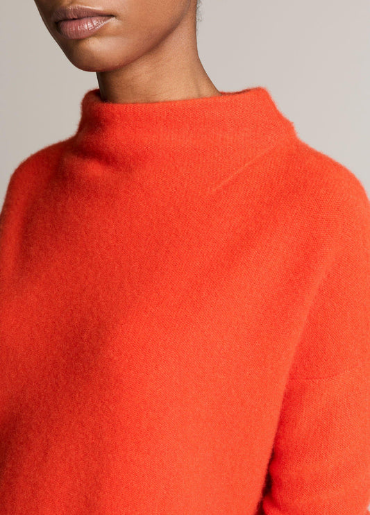 Plush Cashmere Funnel-Neck Sweater - US 0314