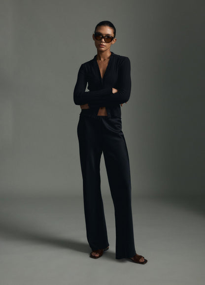 Colette High-Rise Fluid Satin Bias Pant - US 6114