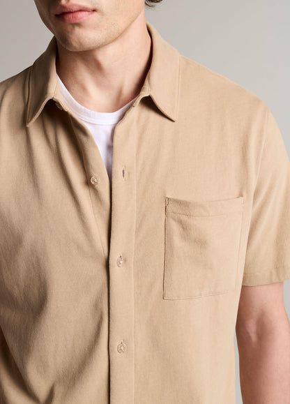 Sueded Cotton Jersey Button-Front Shirt - US 6576