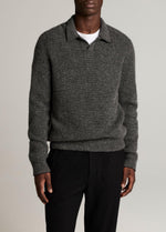 Plush Cashmere Thermal Johnny-Collar Sweater - US 7075