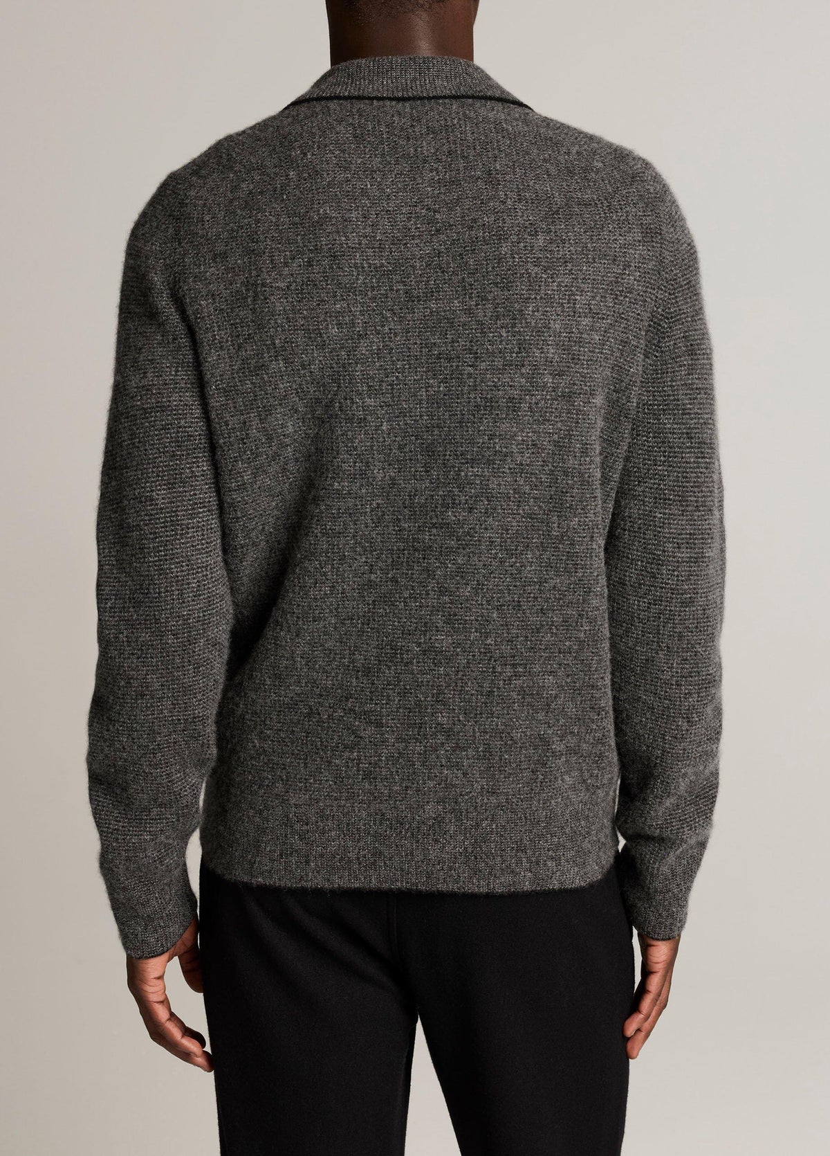 Plush Cashmere Thermal Johnny-Collar Sweater - US 7075