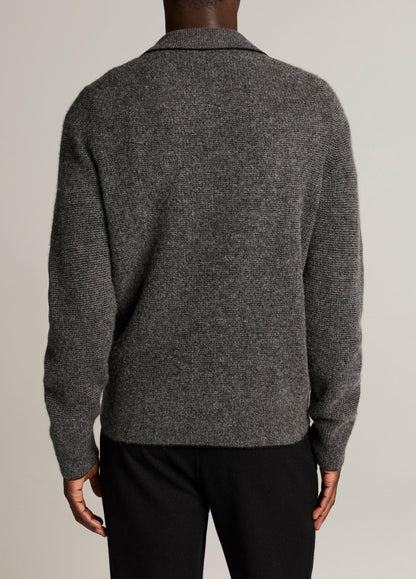 Plush Cashmere Thermal Johnny-Collar Sweater - US 7075