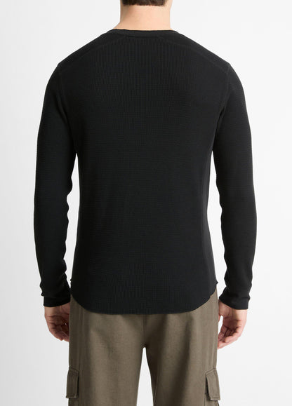 Pima Cotton-Blend Thermal Long-Sleeve Pullover - US 2841