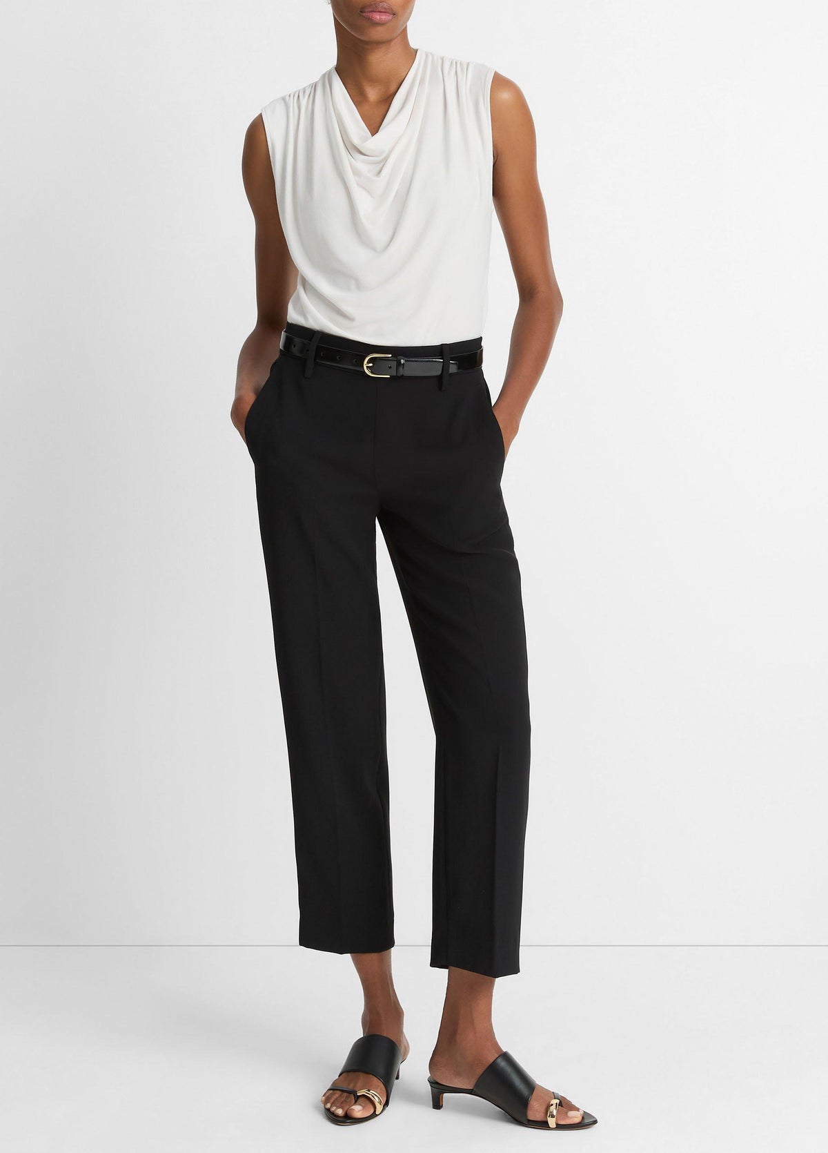 Jersey Draped Cowl-Neck Top - US 5066