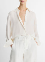 Stretch-Silk Button-Front Blouse - US 2064