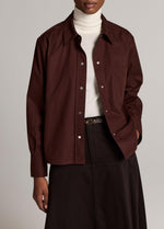 Cotton Metal-Snap Long-Sleeve Shirt - US 3029