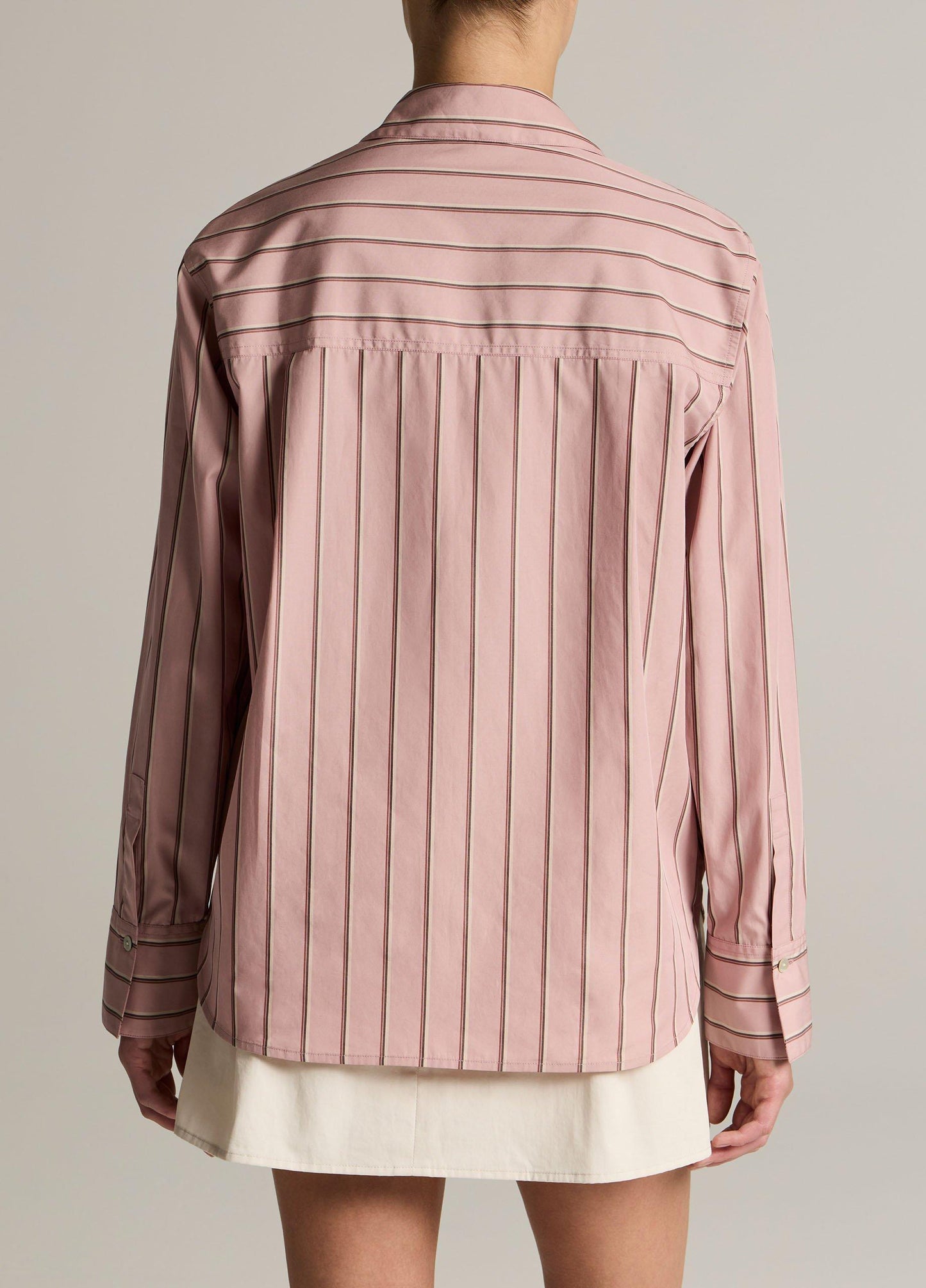 Striped Cotton Relaxed Popover Shirt - US 1335