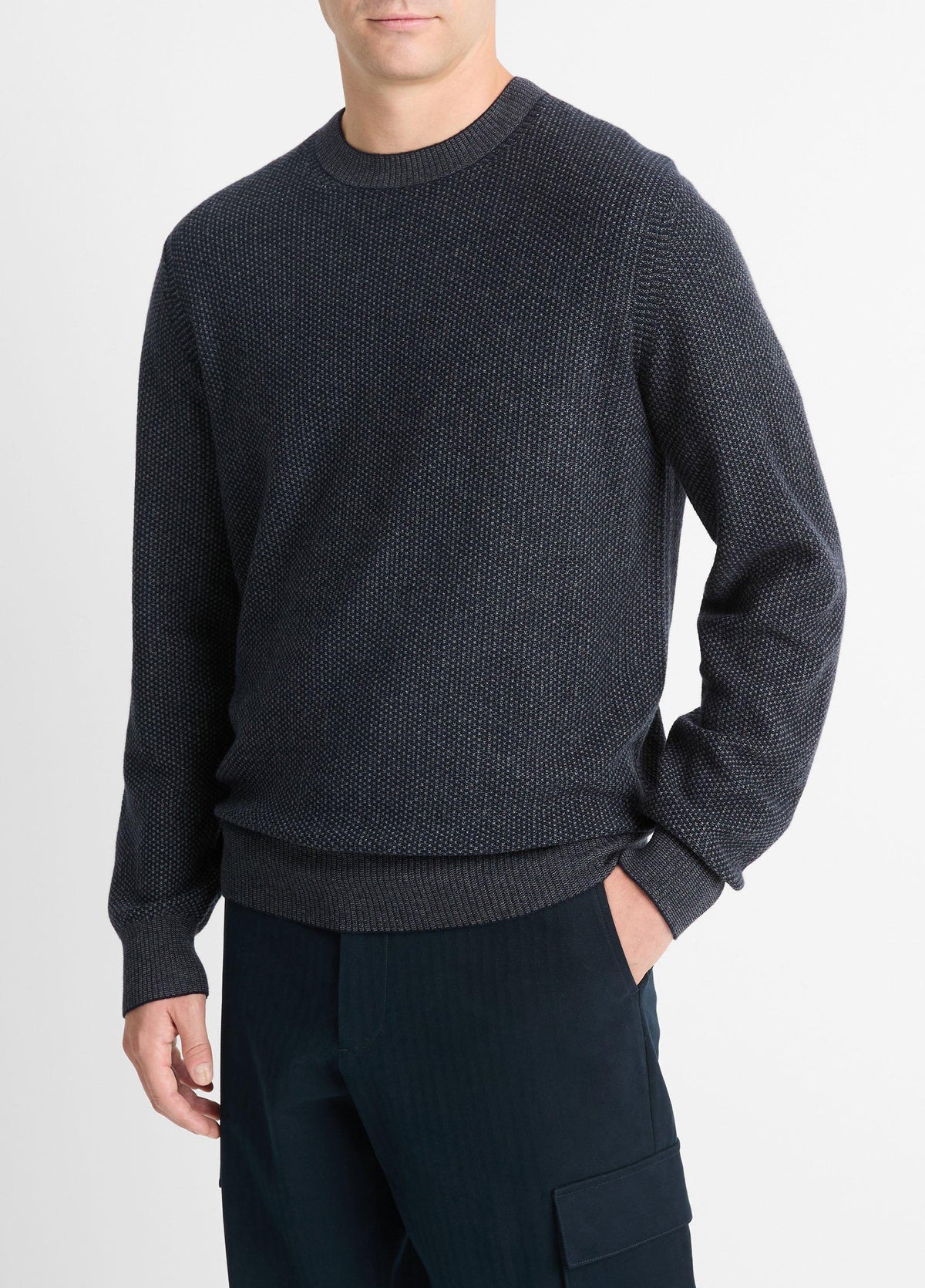 Geo-Jacquard Wool-Blend Crew Neck Sweater - US 3248