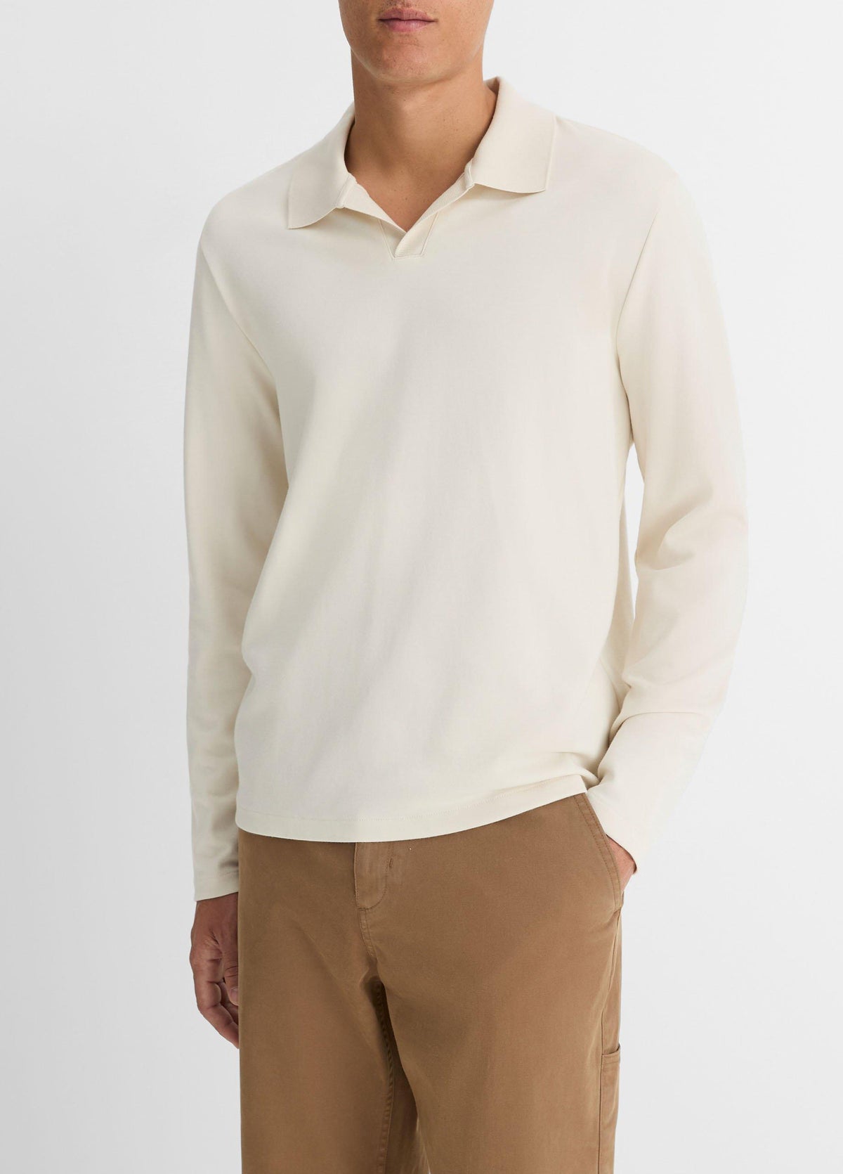 Milano Pima Cotton-Blend Johnny-Collar Shirt - US 7559