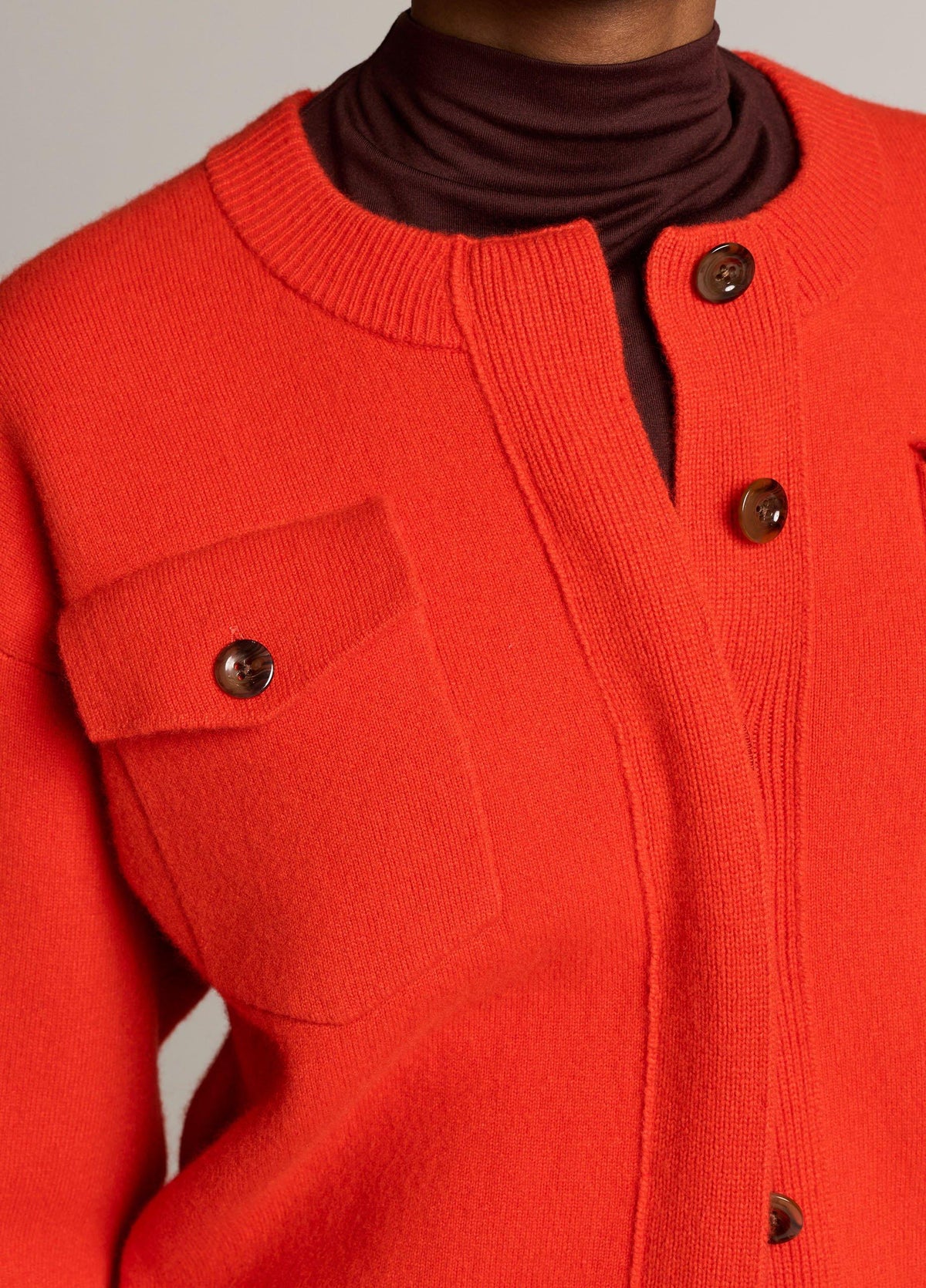 Flap Pocket Wool-Blend Sweater Jacket - US 2959