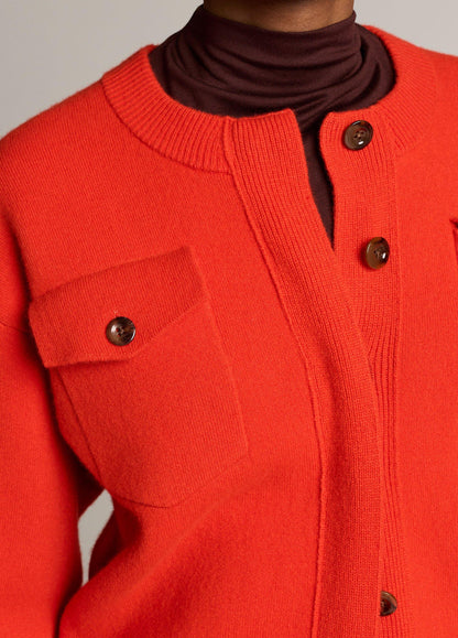 Flap Pocket Wool-Blend Sweater Jacket - US 2959