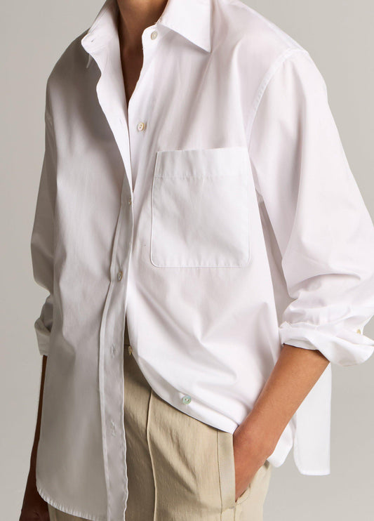 Cotton Oversized Button-Front Shirt - US 9823