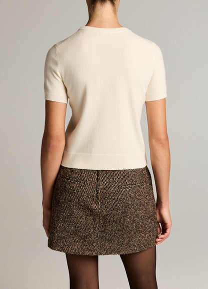 Wool & Cashmere-Blend Short-Sleeve Sweater - US 0319