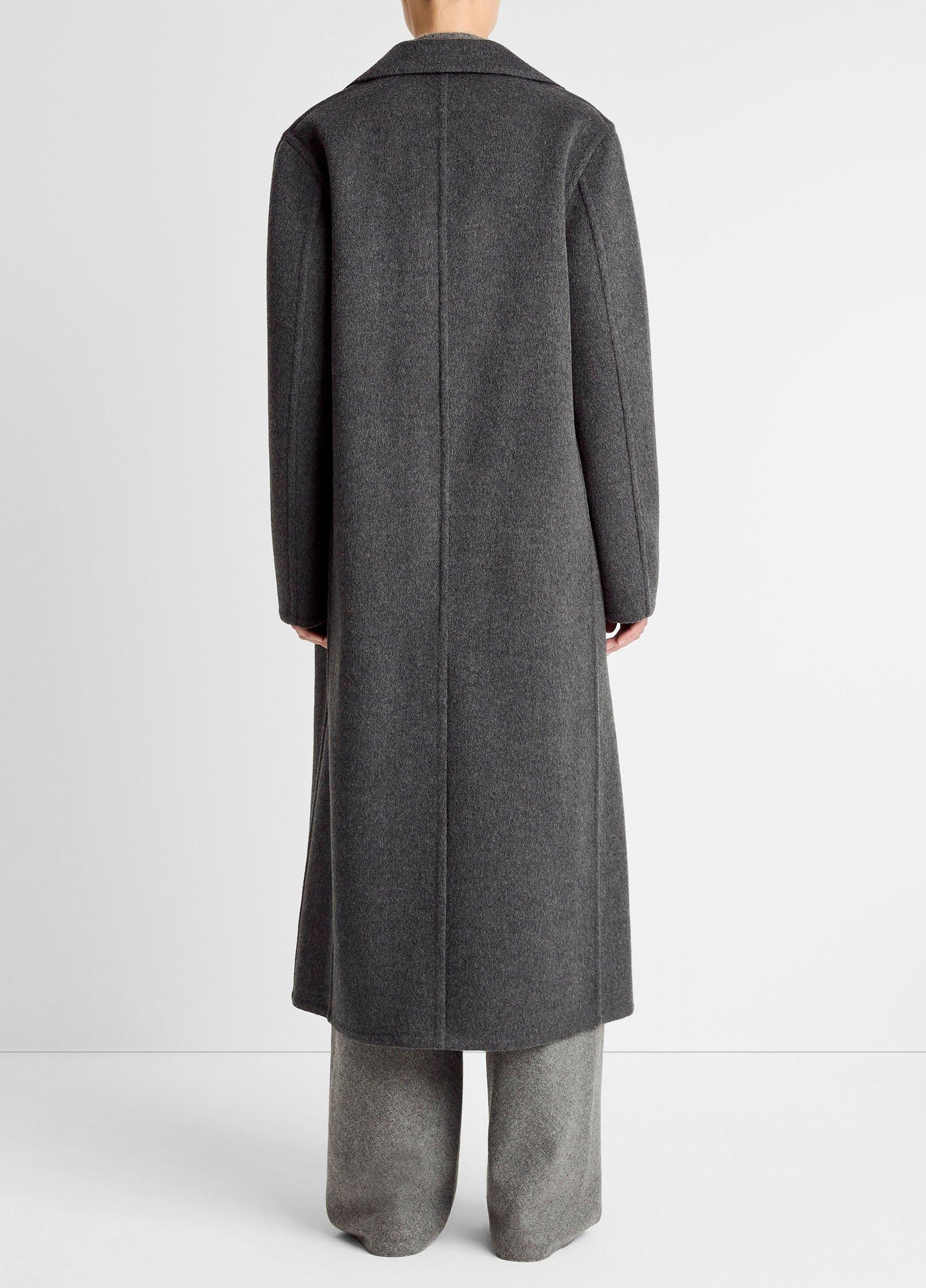 Wool-Blend Double-Breasted Long Coat - US 3459